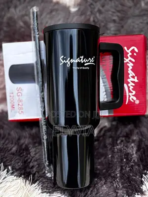 Signature High Grade Vacuum Flask Travel Mug 1200ml Nyeusi