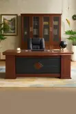 Meza ya Kazi ya Mahogany ya Meneja - 1800mm - 5