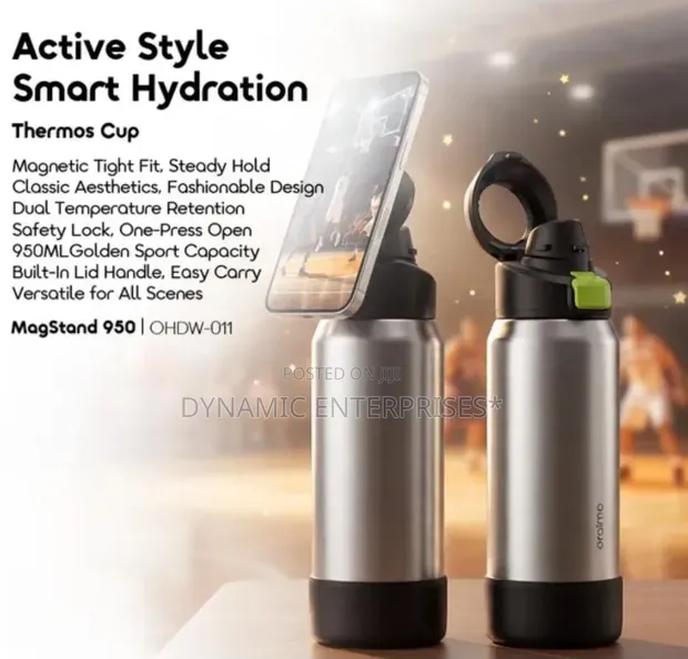 Oraimo MagStand 950 Vacuum Flask (950ml) with Magnetic Phone Stand Lid - 1