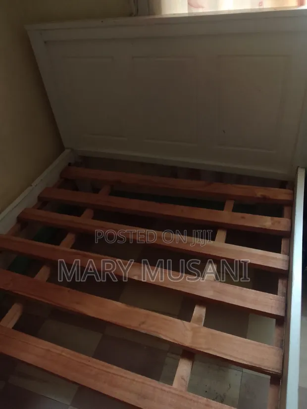 4x6 White Wooden Bed Frame - 1