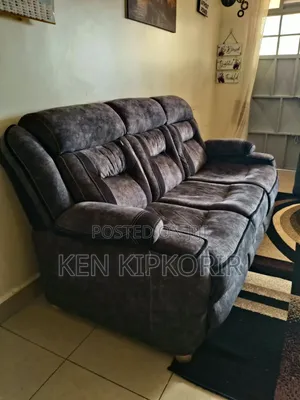 Seti ya Sofa ya Viti 7 - Kahawia/Mkaa
