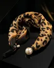Satin Neck Scarf with Pearl Magnetic Clasp - 1