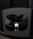 Satin Neck Scarf with Pearl Magnetic Clasp - 2