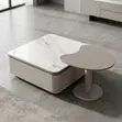 Modern 2-Piece Coffee Table - White Marble/Stone Top - 1