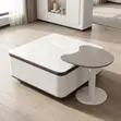 Modern 2-Piece Coffee Table - White Marble/Stone Top - 4