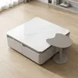 Modern 2-Piece Coffee Table - White Marble/Stone Top - 5