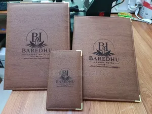 Customizable A4 Wood Finish Menu Folders
