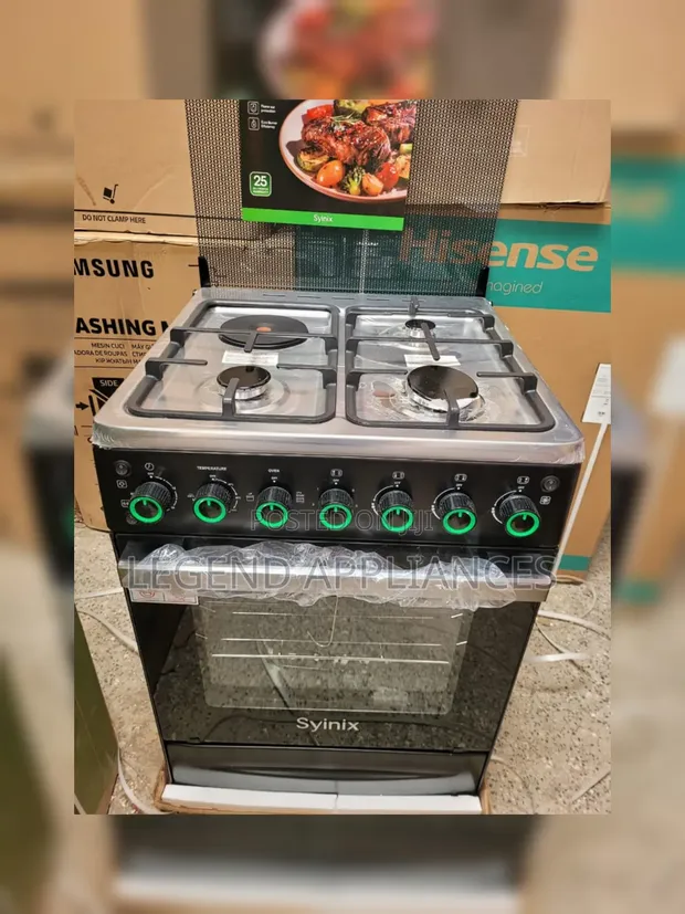 Syinix 60x60 Cooker ya Gesi na Oven ya Umeme & Rotisserie - 1