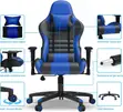 Kiti cha Mchezo cha Bluu cha Ngozi Bandia cha Ergonomic - 2