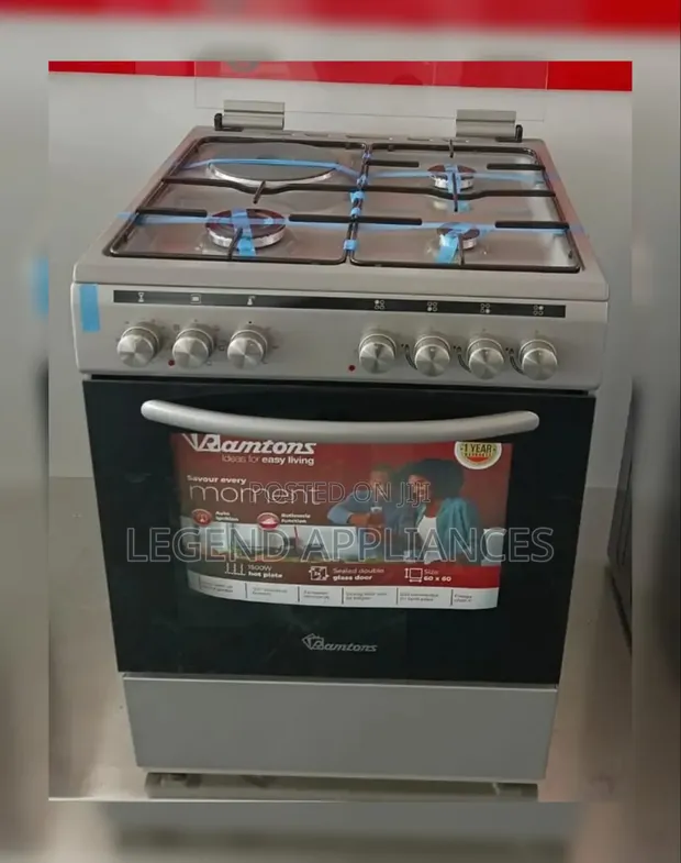 Ramtons Jiko la Kusimama 60x60cm 3 Gesi + 1 Umeme, Oven ya Umeme - 1