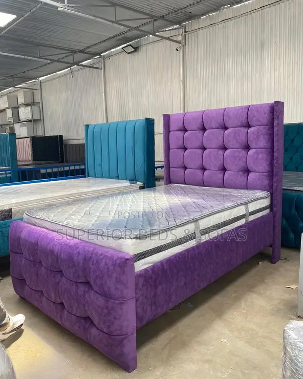 Kitanda cha Chester cha Purple Grid chenye Nguvu cha 5x6 - 1