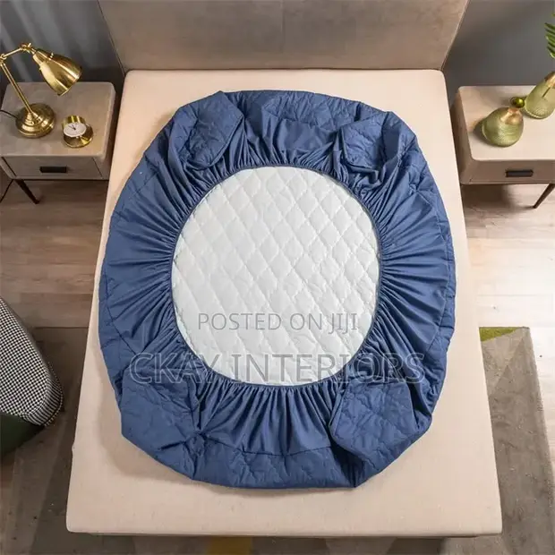 Navy Blue & Grey Waterproof Mattress Protector - 1