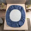 Navy Blue & Grey Waterproof Mattress Protector - 1