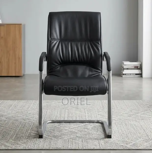 Executive Leather Guest Chair - Brand New - 1