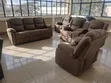 Brand New 6-Seater Fabric Recliner Sofa - Brown - 3