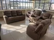 Brand New 6-Seater Fabric Recliner Sofa - Brown - 4