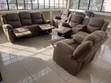 Brand New 6-Seater Fabric Recliner Sofa - Brown - 5