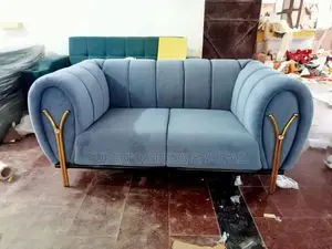 2 Seater Grey Channel Loveseat Sofa - Brand New