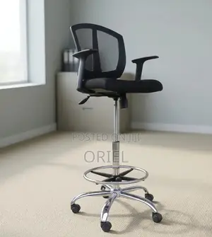 Kiti cha Bar Nyeusi cha Ergonomic - Kiti cha Kisasa