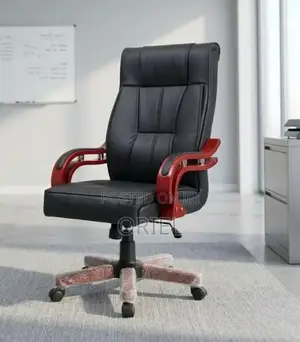 Bliss Leather Swivel Office Chair - Nyeusi