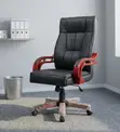 Bliss Leather Swivel Office Chair - Nyeusi - 4