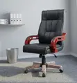 Bliss Leather Swivel Office Chair - Nyeusi - 5