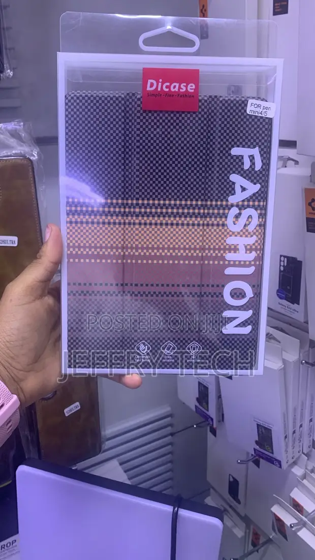 Dicase Tri-Fold Carbon Fiber Smart Flip Case for iPad Mini 4/5 - 1