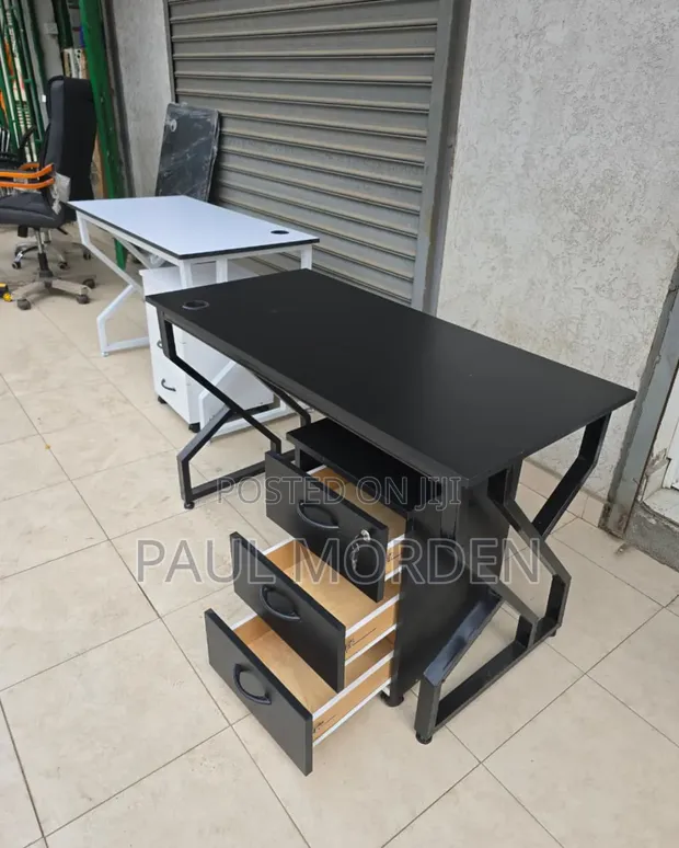 Boss Office Products Metallic Office Table with Movable Drawers - 1