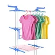 Clothes Drying Rack Inayokunjwa na Magurudumu - 4