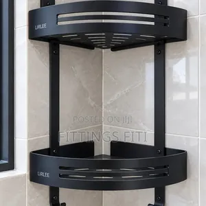 Black Corner Bathroom Shelf / Shower Caddy