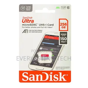 Kadi ya SanDisk Ultra 256GB microSDXC (Hadi 100MB/s)