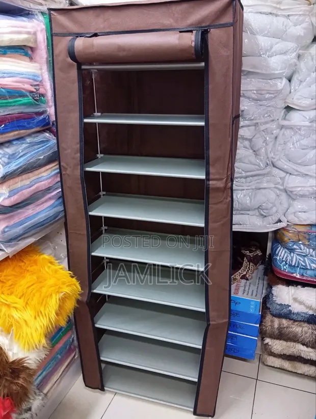 9-Layer Shoe Rack with Canvas Cover - 1
