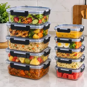 Set ya Vipande 10 vya Vyombo vya Kuhifadhia vya Borosilicate Glass
