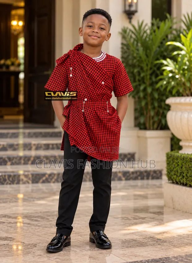 Maasai Boys Shirt and Shuka Set - 1