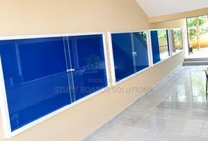 1.8m x 1.2m Lockable Glass Sliding Noticeboard