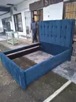 5x6 Deluxe Navy Tufted Chester Bed - 1