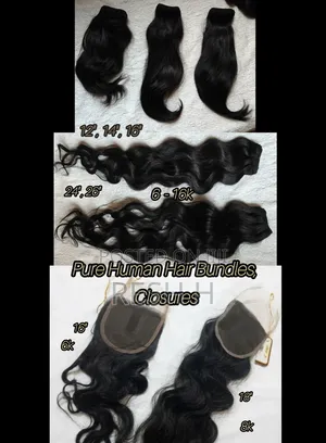 Pure Virgin Human Hair Bundles & Closures - Made in India