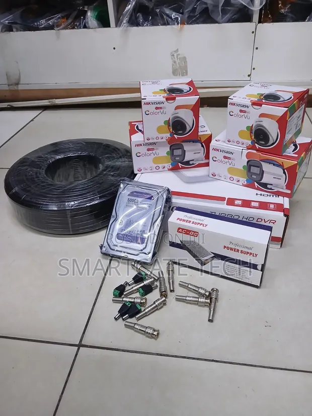 Hikvision 4 Channel CCTV Kit with 2 ColorVu Dome Cameras - 1