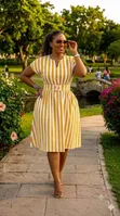 Ladies Striped Mini A-Line Dress - 3