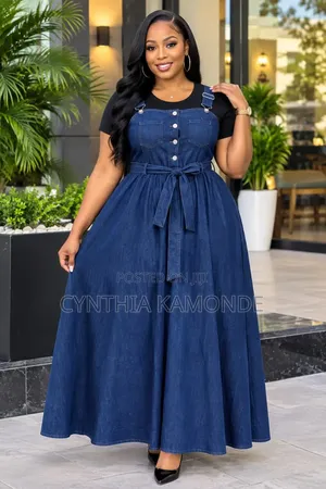 Women's Jeans Dungaree Dress with Top