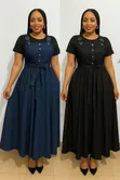 Women's Jeans Dungaree Dress with Top - 2