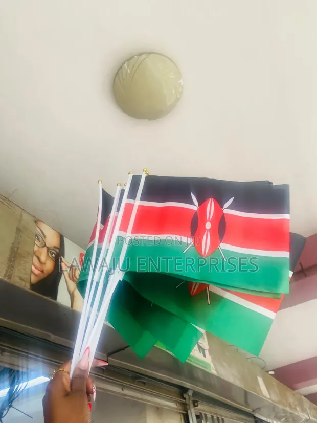 Kenyan Flag - Handheld with Stand - 1