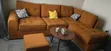 6-Seater L-Shaped Sofa with Side Stool - Burnt Orange - 2