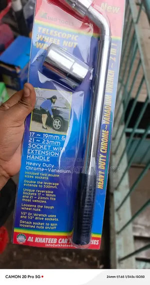 Tire Wrench with Extendable Handle for Extra Leverage