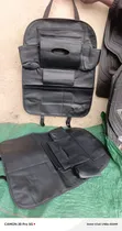 2pcs Leather Back Seat Organizer na Side Cup Holder & Tissue Pocket - 1