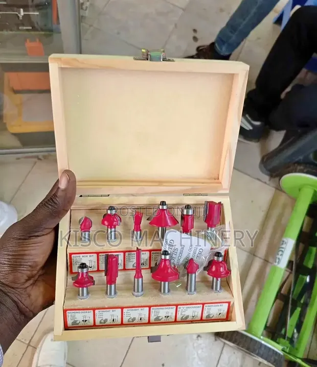12pc Woodworking Router Bit Set - 1