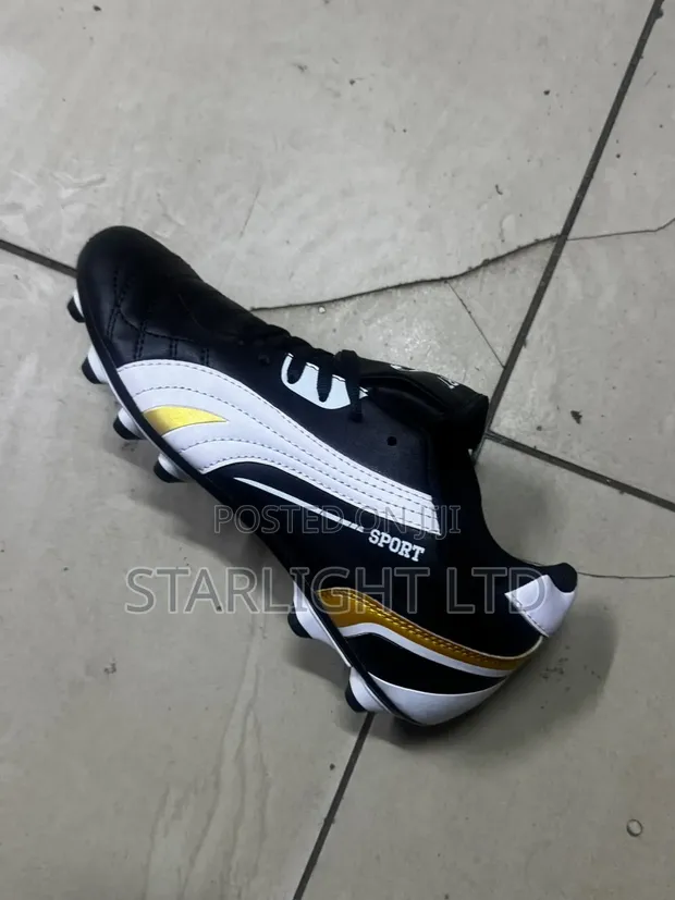 Sports Football Boots - White/Black, Sizes 31-45 - 1