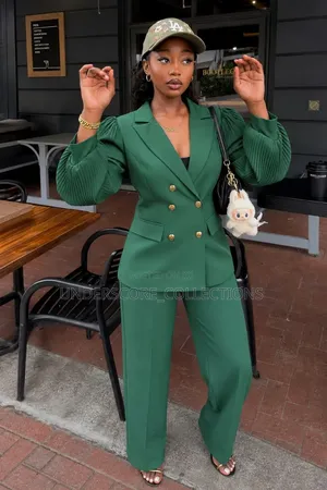 Classy Ladies Double Breasted Suits - Green
