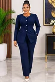 Ladies Semi-Casual Trouser Suits - Black - 3
