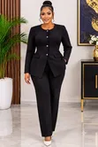 Ladies Semi-Casual Trouser Suits - Black - 5